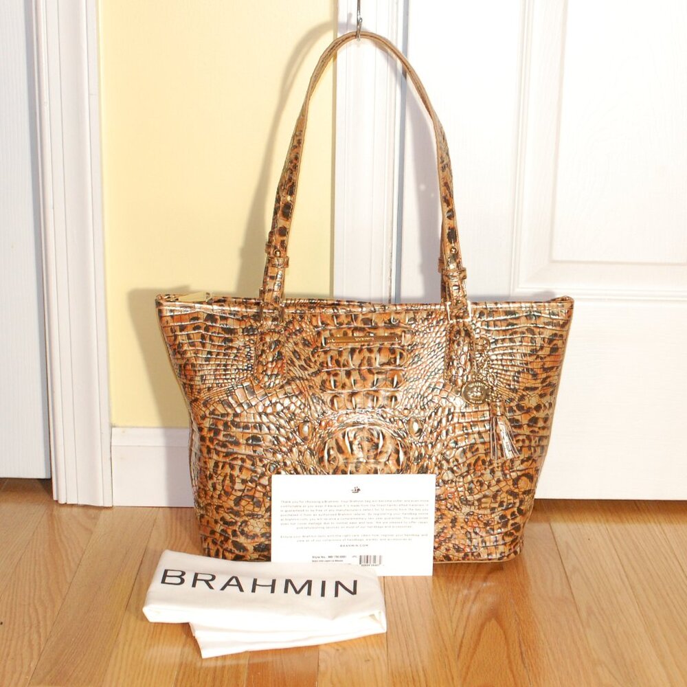 NWT Brahmin Medium Asher Leopard Cub Melbourne Tote